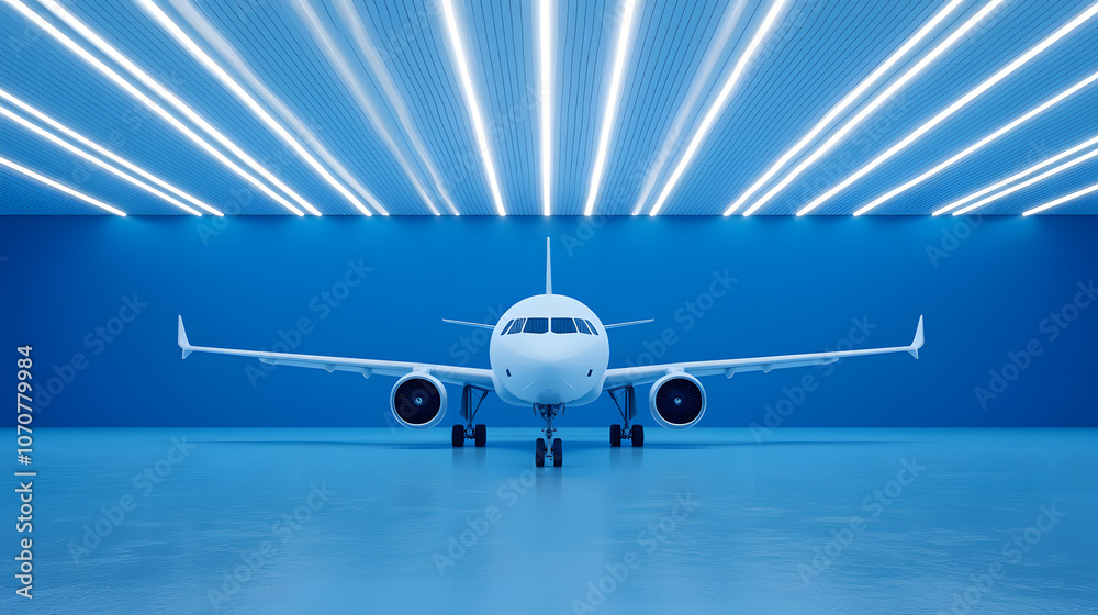 An airplane landing to airport on a runway An airplane landing to airport on a runway