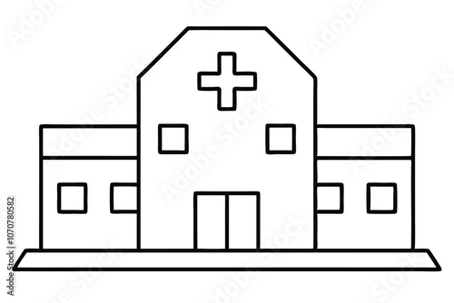 Illustration of Hospital line art