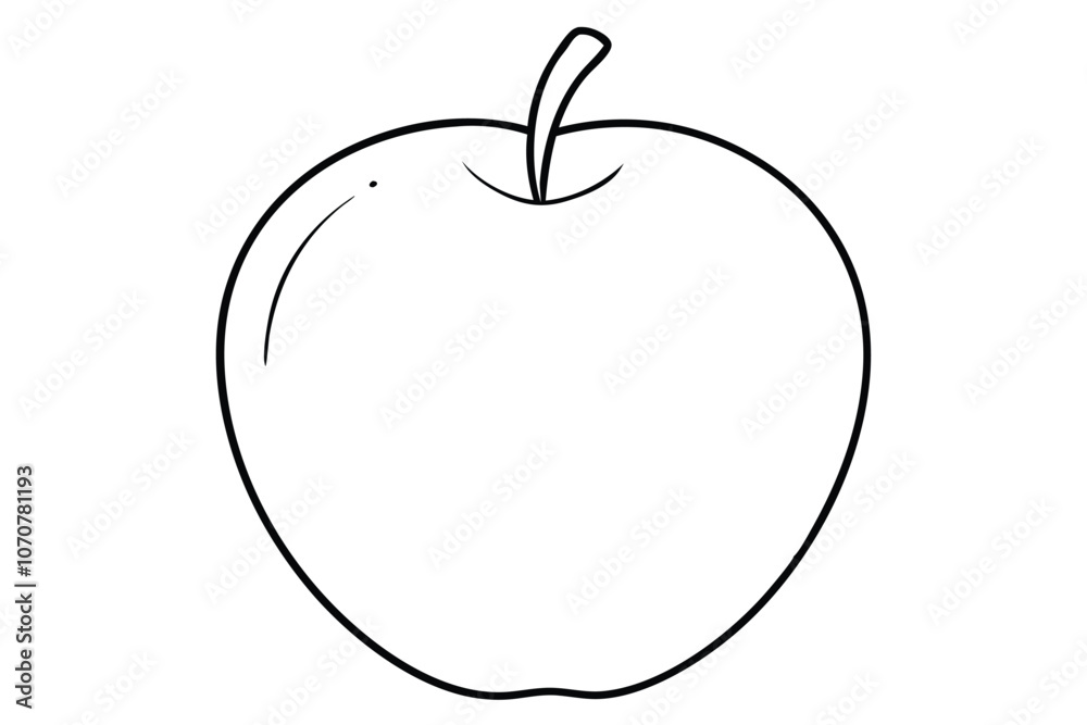 Simple apple line art vector illustration Simple apple line art vector illustration