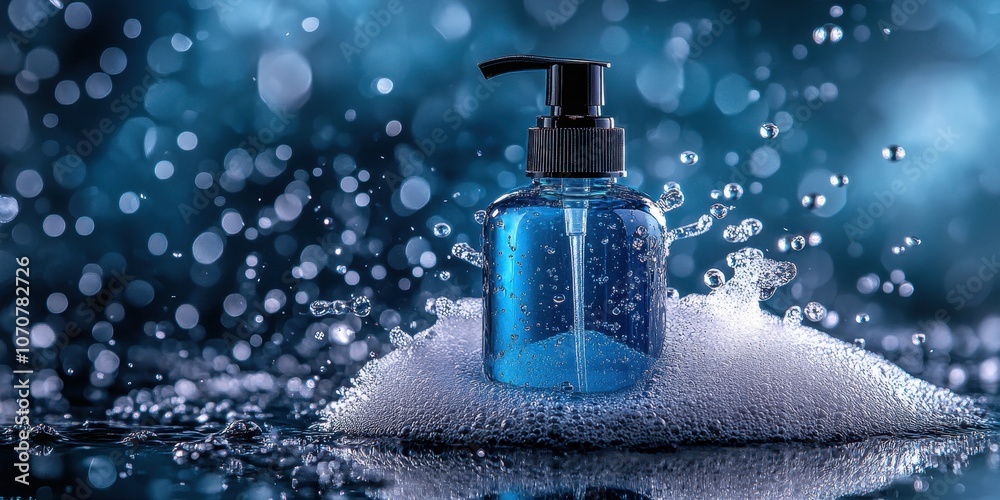 Foaming face wash bottle Commercial poster Product ph