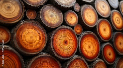 Close-up of a log wall, showcasing natural wood textures and intricate grain patterns. Symbolizes resilience, history, and nature's beauty, reflecting strength and simplicity in earthy tones