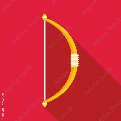 Simple and elegant wooden bow with string, ideal for representing concepts like archery, hunting, and outdoor sports