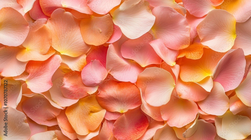 A close-up texture of delicate rose petals in soft pink and orange hues, symbolizing love, beauty, romance, and the ephemeral nature of life. A close-up texture of delicate rose petals in soft pink and orange hues, symbolizing love, beauty, romance, and the ephemeral nature of life.