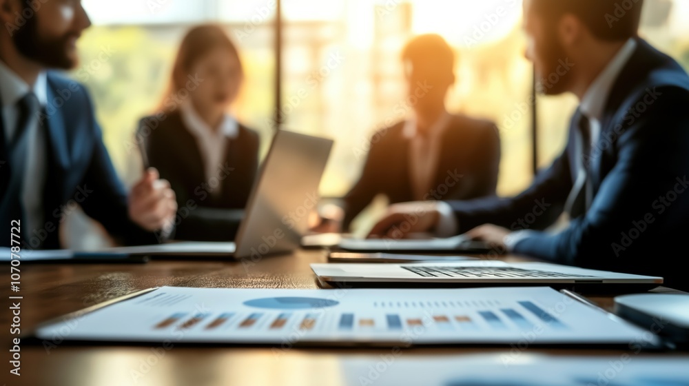 Business people working together in office meeting room chart and graph on table Business people working together in office meeting room chart and graph on table