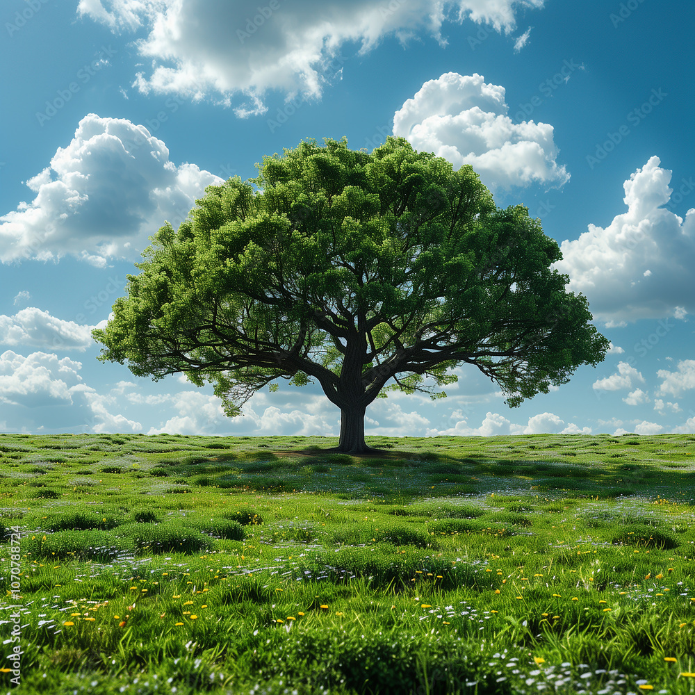 Obraz premium Tree in the field. 