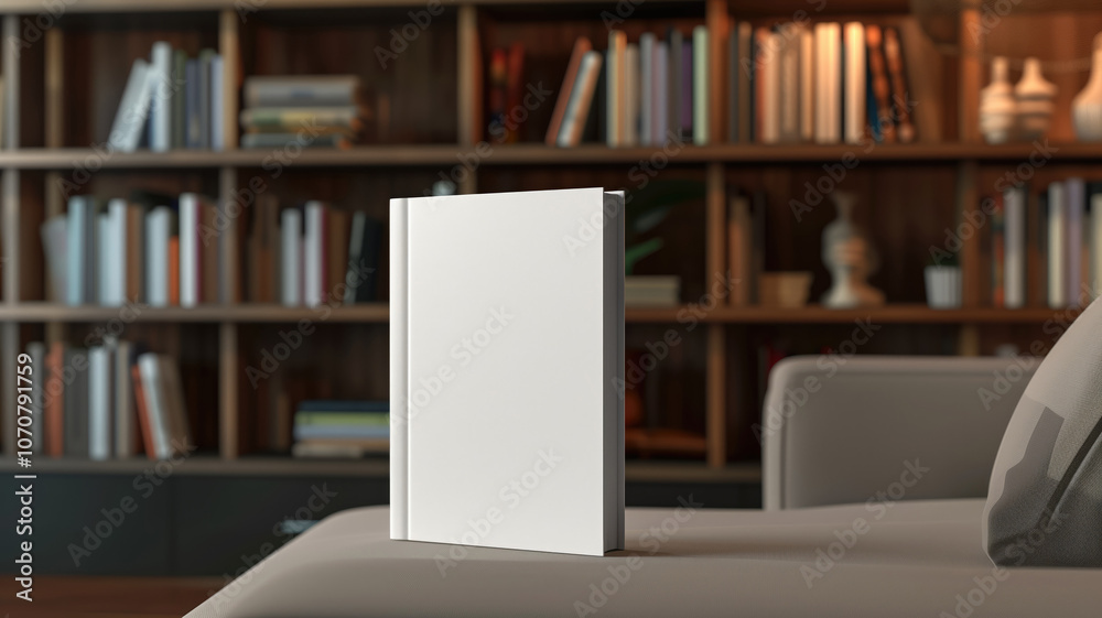 Cozy mockup of a blank book on a white table. Bright, sunlit room with a bookshelf and dried plants. Ideal for showcasing book covers in a warm setting. High quality photo Cozy mockup of a blank book on a white table. Bright, sunlit room with a bookshelf and dried plants. Ideal for showcasing book covers in a warm setting. High quality photo