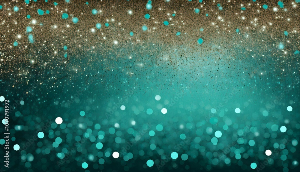 Fototapeta premium fun teal and turquoise glitter sparkle border background texture