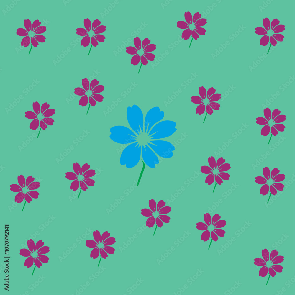 Seamless Pattern Design With Flowers Seamless Pattern Design With Flowers