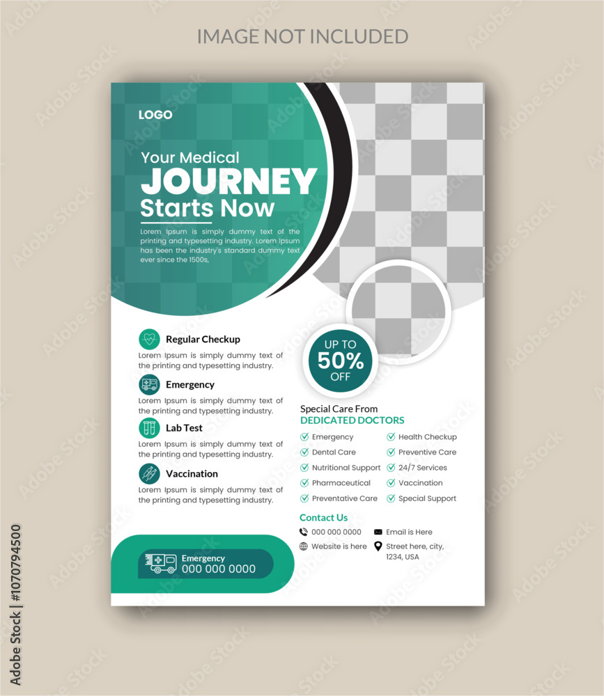 Obraz premium Modern Medical healthcare flyer design, healthcare and medical flyer or poster design