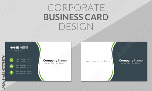 Business card design template, professional business card template, visiting card, Double-sided creative business card template