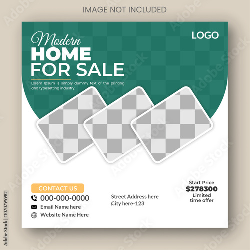 Real estate home sale social media post banner design template For digital marketing. with elegant, abstract, Business