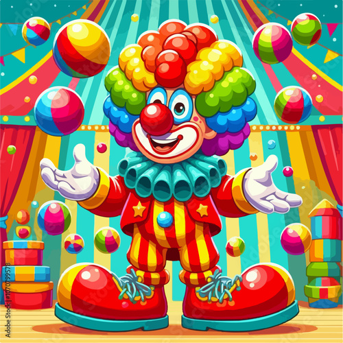 circus clown with balloons