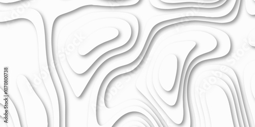 Abstract luxury white modern 3d papercut background. Minimal abstract vector wave carve diamond topography line circle creative topography map circle and wave line smooth multilayer pattern. papercut.