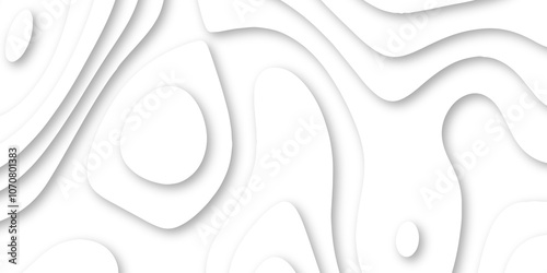 Abstract luxury white modern 3d papercut background. Minimal abstract vector wave carve diamond topography line circle creative topography map circle and wave line smooth multilayer pattern. papercut.