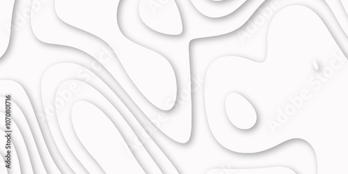 Abstract luxury white modern 3d papercut background. Minimal abstract vector wave carve diamond topography line circle creative topography map circle and wave line smooth multilayer pattern. papercut.