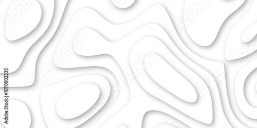 Abstract luxury white modern 3d papercut background. Minimal abstract vector wave carve diamond topography line circle creative topography map circle and wave line smooth multilayer pattern. papercut.