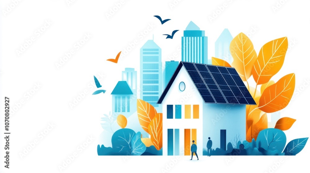 Eco-Friendly Home with Solar Panels and Garden Eco-Friendly Home with Solar Panels and Garden