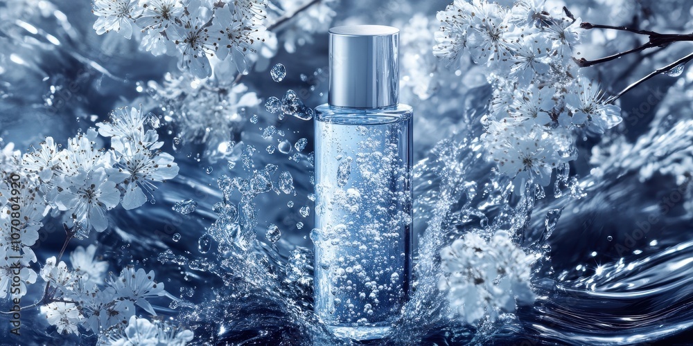 Whitening cream bottle Commercial poster Product phot Whitening cream bottle Commercial poster Product phot
