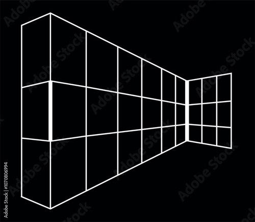 Optical illusion. Illusion art. Abstract twisted black and white background. Vector illustration.