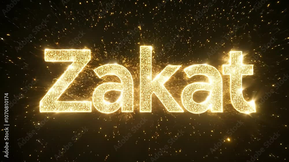 A glowing word that is written in gold letters. The word is A glowing word that is written in gold letters. The word is