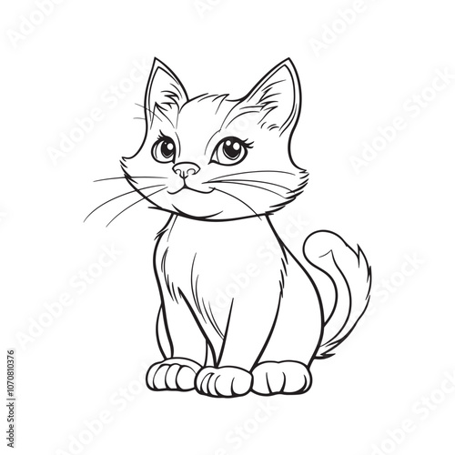 Cute Cat Line Art Illustrations for Coloring and Creative Fun