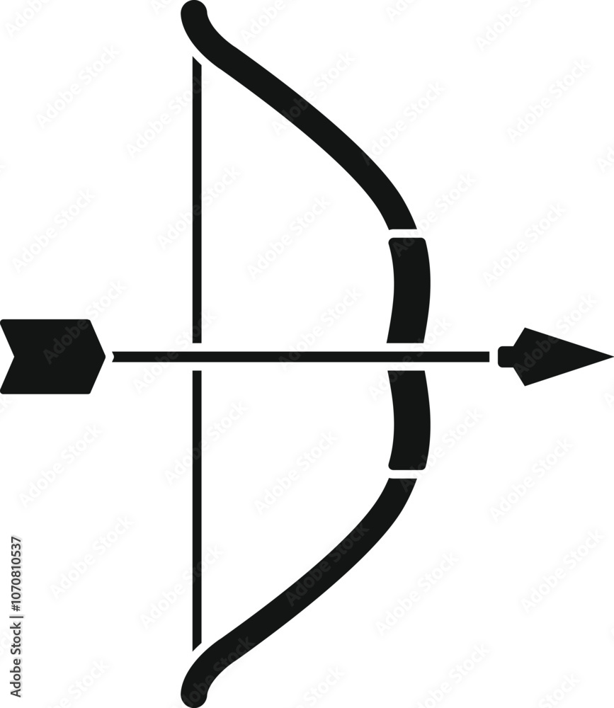 Classic archery bow and arrow ready to be shot, representing archery skill, precision, and aiming for goals