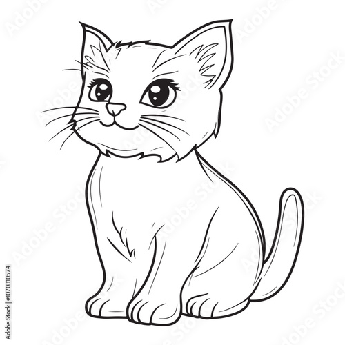 Cute Cat Line Art Illustrations for Coloring and Creative Fun