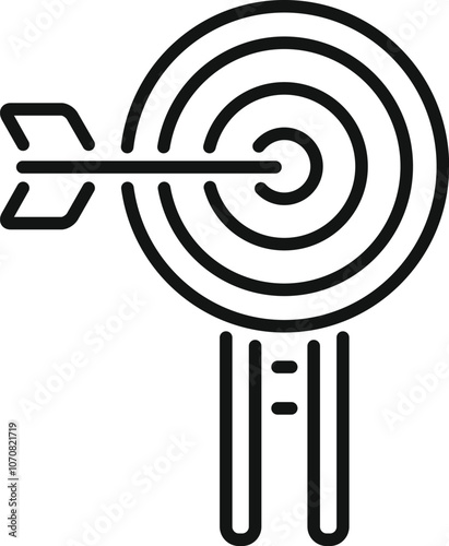 Target with arrow hitting the center, symbolizing achievement, goals, and business success