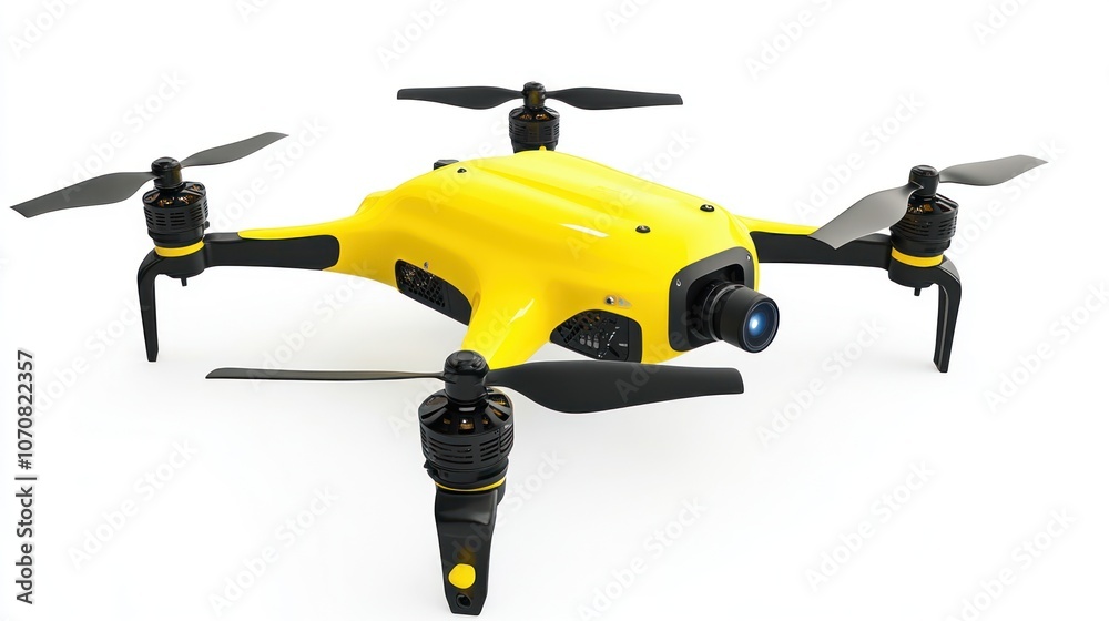 Underwater drone in yellow, isolated on a white background, advanced technology for marine exploration. Underwater drone in yellow, isolated on a white background, advanced technology for marine exploration.