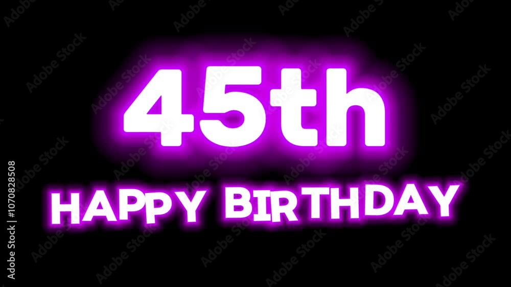 Happy Birthday Text Animation on Black Background Happy Birthday Text Animation on Black Background
