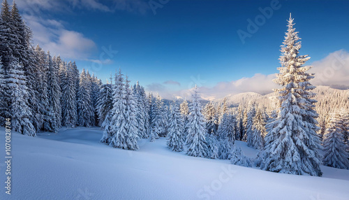 winter landscape with snow