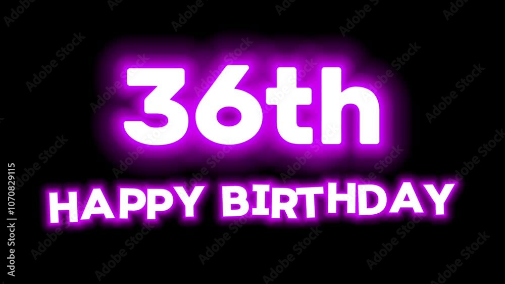 Happy Birthday Text Animation on Black Background Happy Birthday Text Animation on Black Background
