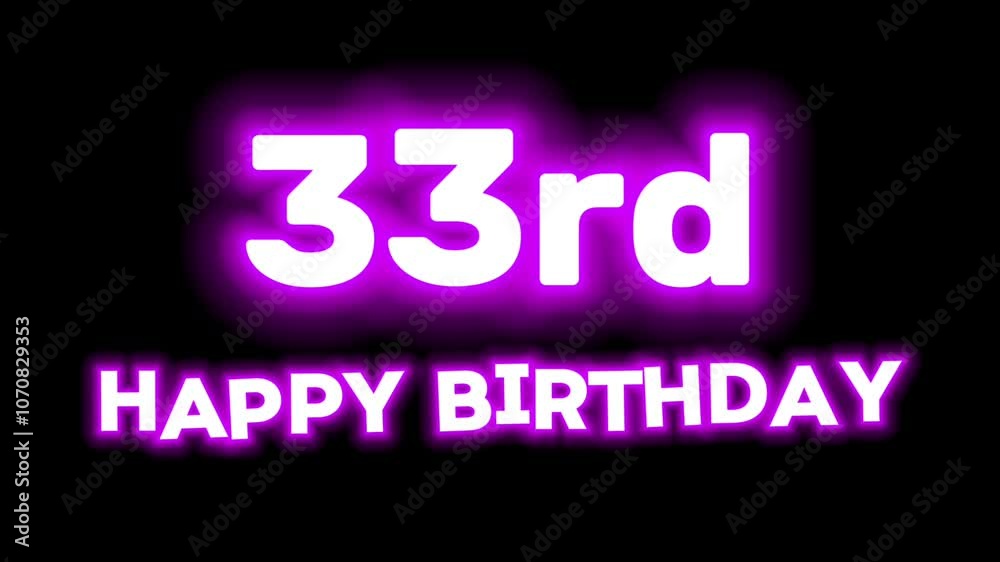 Happy Birthday Text Animation on Black Background Happy Birthday Text Animation on Black Background