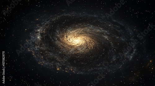 A stunning spiral galaxy in the vastness of space, showcasing brilliant stars and cosmic phenomena.