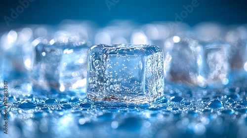 The Extraordinary Spectacle of Glistening Ice Cubes in the Cerulean Abyss