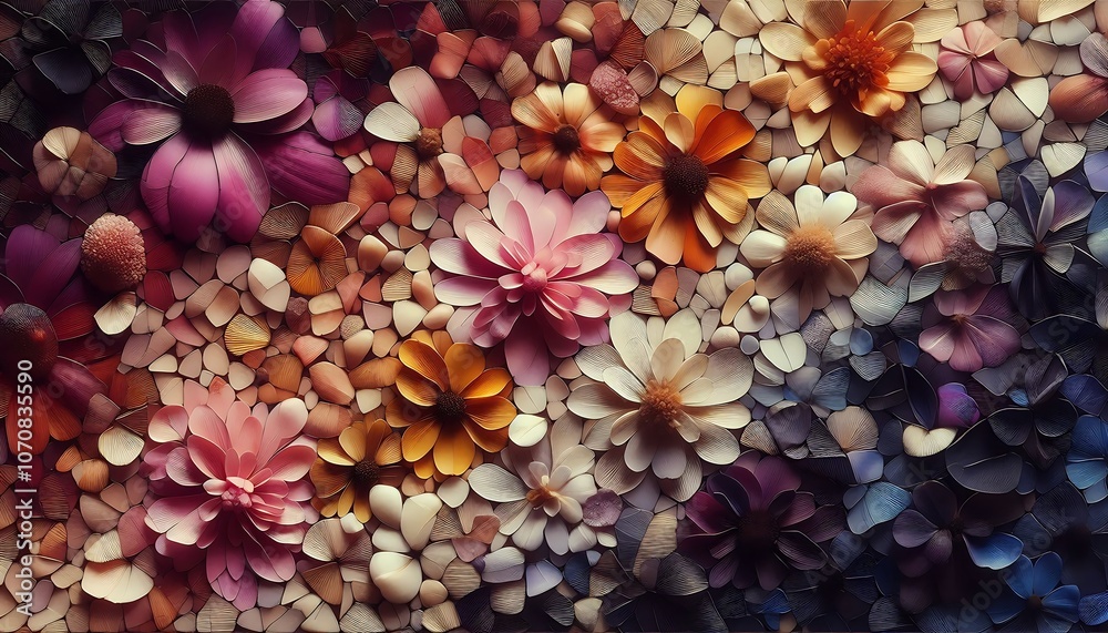 flower mosaic effect background generative ai flower mosaic effect background generative ai