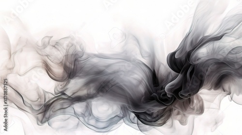 Abstract Black and White Smoke Wave