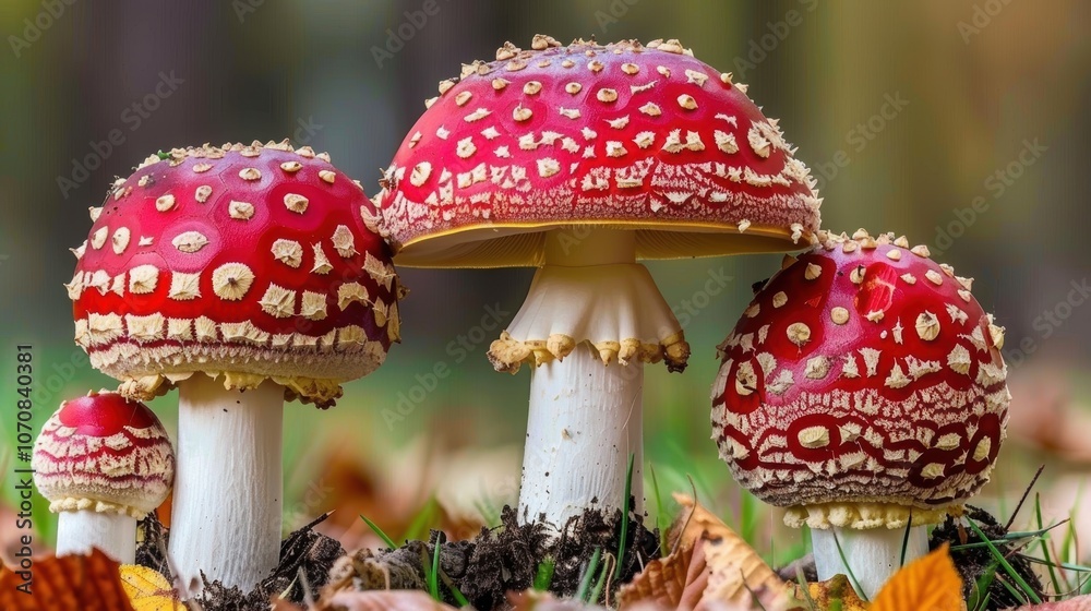 Obraz premium Mushroom on a reserved background, magnificent mushroom texture. Background quiet, mushroom intense.