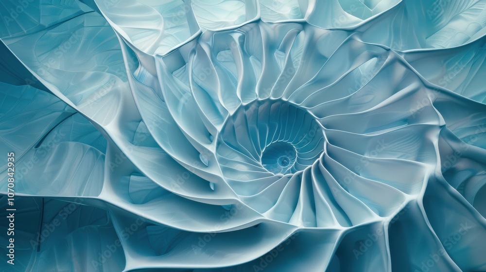 Abstract depiction of a nautilus shell, focusing on its intricate geometric design. The shell's natural swirl is a stunning visual element in this art piece. Abstract depiction of a nautilus shell, focusing on its intricate geometric design. The shell's natural swirl is a stunning visual element in this art piece.