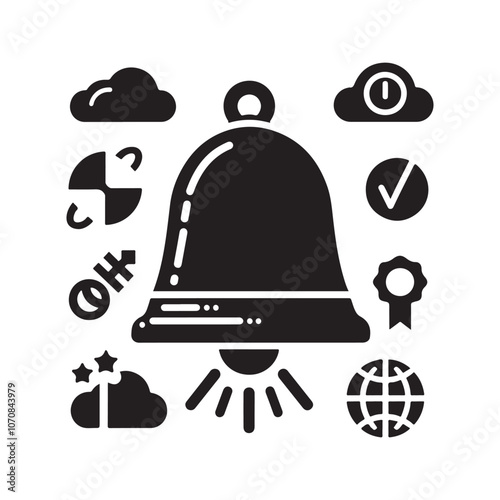 Classic Bell Silhouette Vector Illustrations for Any Design Project