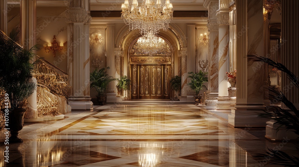 Fototapeta premium Grand Interior Design with Gilded Details