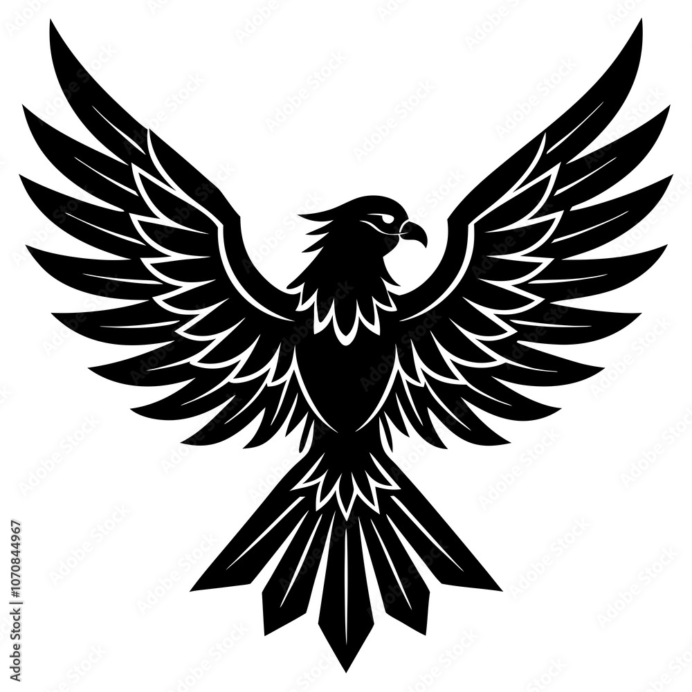 Fototapeta premium Thunderbird vector silhouette on white background