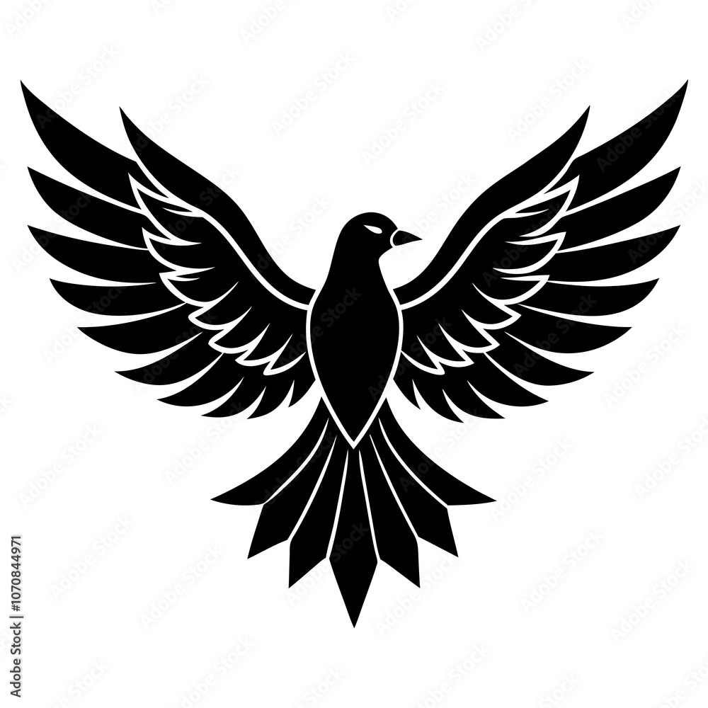 Obraz premium Thunderbird vector silhouette on white background