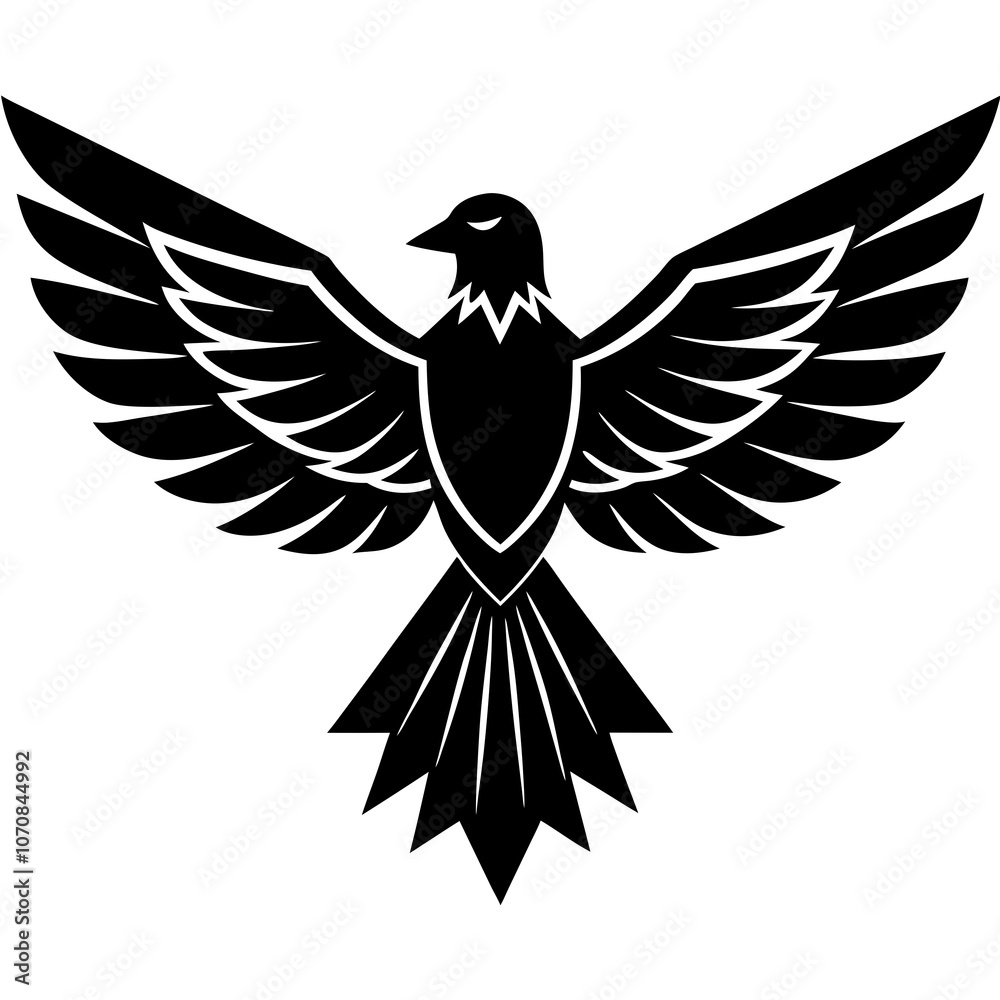 Fototapeta premium Thunderbird vector silhouette on white background