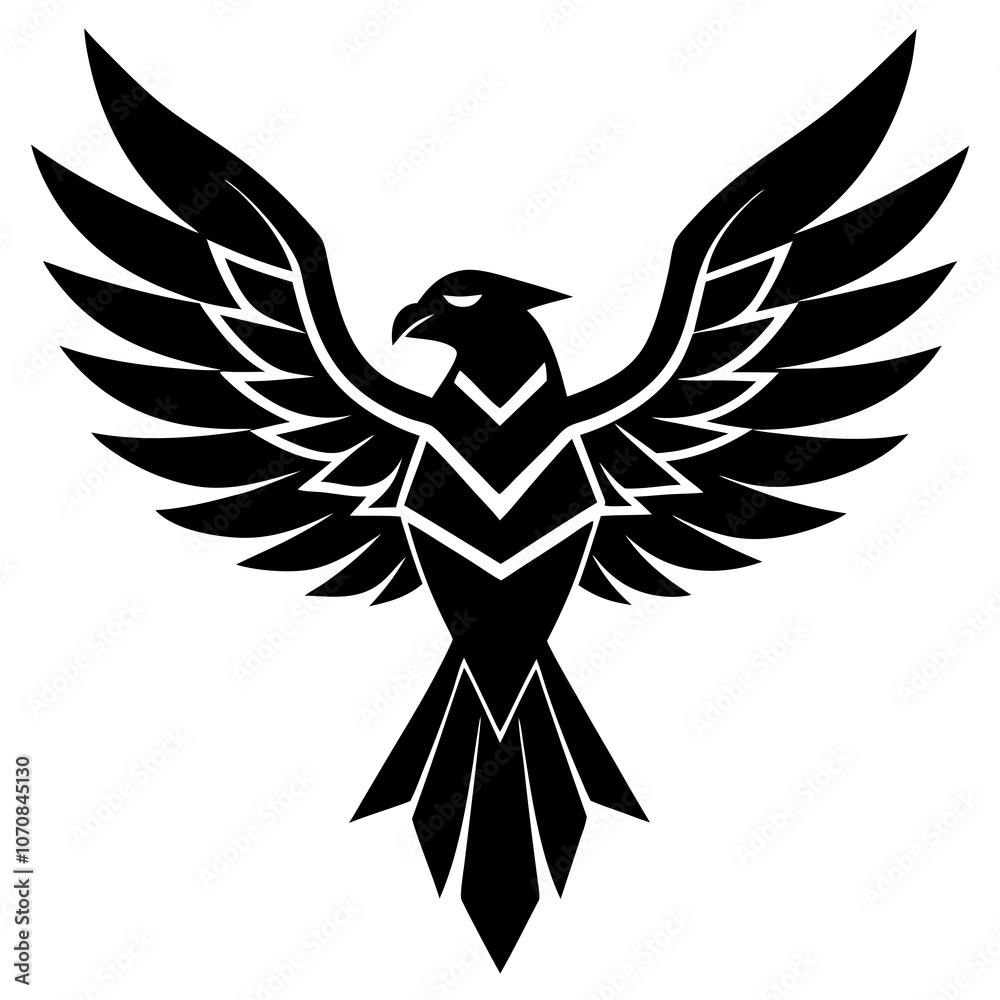 Obraz premium Thunderbird vector silhouette on white background