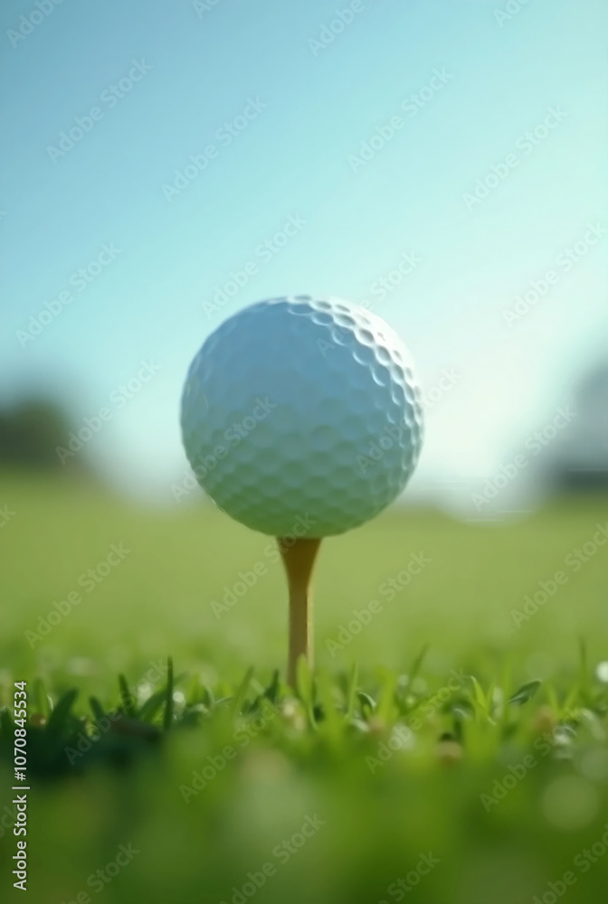 Golf Ball in Sand Bunker with Sunlight Golf Ball in Sand Bunker with Sunlight