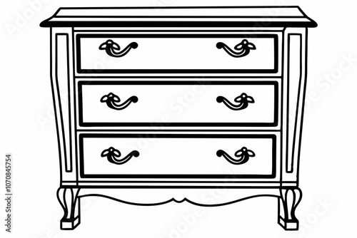 An elegant design of drawers vector silhouette 