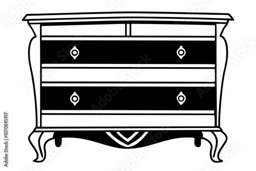 An elegant design of drawers vector silhouette 