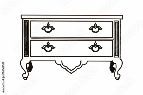 An elegant design of drawers vector silhouette 