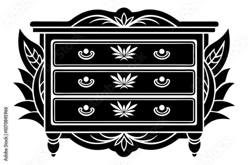 An elegant design of drawers vector silhouette 